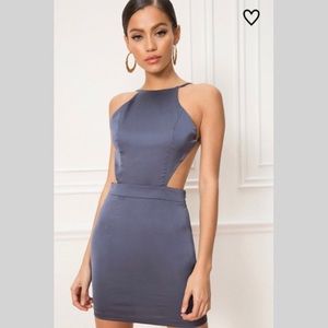 Gray/slate open back Superdown Revolve dress
